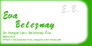 eva beleznay business card